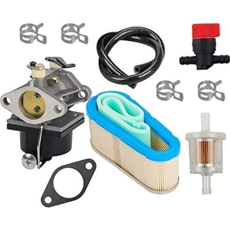 Carburetor, replacement model 640065A, with air filter 36356, shut-off valve, fuel filter, fuel line, for Tecumseh OHV125, OHV130 and OVH135 (1/5)