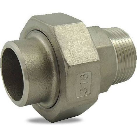 Union à portée conique male / à souder en inox 316 33.7mm