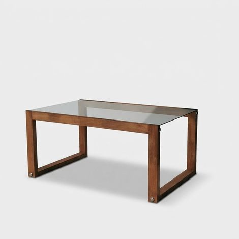 Tisch aus Massivholz und Glas Via (1/5)