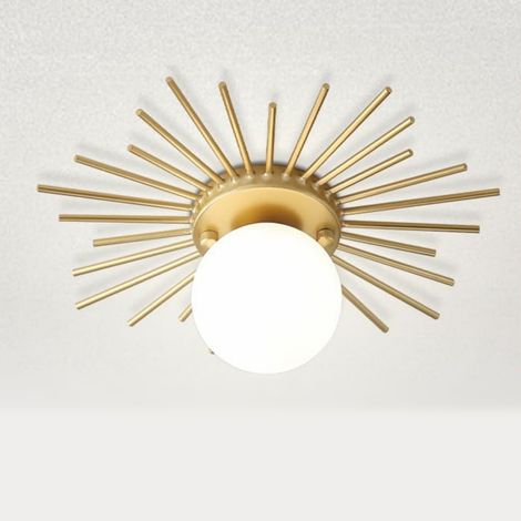 Plafonnier LED moderne, plafonnier en métal, plafonnier nordique en cristal, pour couloirs (35 cm, lumière chaude) (1/5)