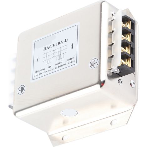 Filtre de borne triphasé à 3 fils pour composants électroniques sur ligne électrique AC 250/440 V 50/60 Hz 10 A (1/5)