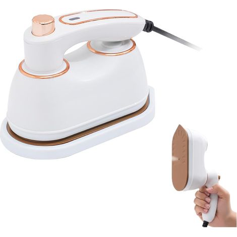 Défroisseur vapeur portable blanc, fer vapeur pliable 2 en 1, fonction repassage, chauffe rapide maison bureau voyage