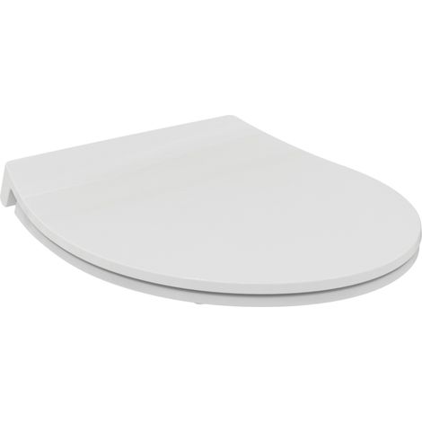 Ideal Standard Tirso Sedile WC universale con meccanismo di chiusura ammortizzata, sedile WC ovale rimovibile per una facile pulizia, in polipropilene riciclato – Bianco (365x425x50 mm)