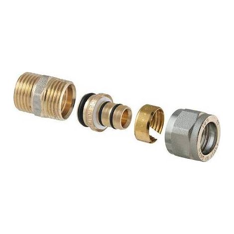 RACCORD DROIT MÂLE À COMPRESSION POUR MULTICOUCHE 2 PIÈCES ASSEMBLÉ Dimensions : 3/4 x 3/4 - 20 (2,00)
