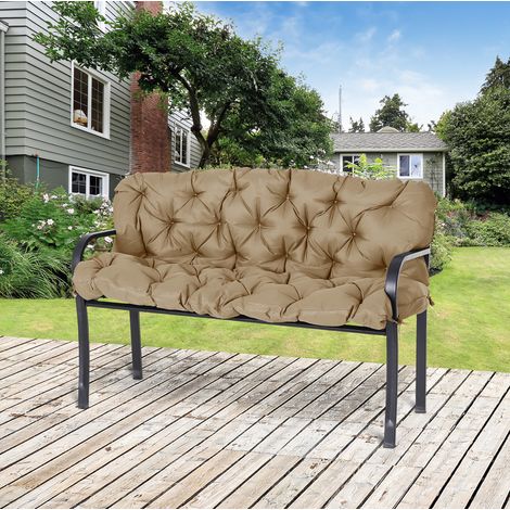 Cuscino per panca 3 posti 150 x 98 x 8 cm con lacci, poliestere, kaki DESVIAE (1/5)
