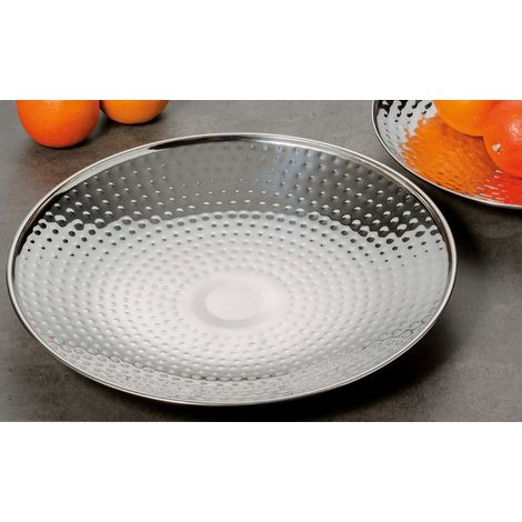 Centrotavola in acciaio decorazione moderno cachepot tondo 37 x 4,5 cm (1/2)