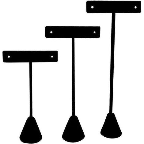 T-förmiger Ohrringständer (3er-Set) – 17,00 x 6,30 x 3,00 cm – Schwarz (1/4)