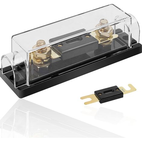 Porte Fusible - Fusibles pour Auto - avec Fusibles (200A, 250A) - Porte Fusible de Batterie, Peut Etre Utilisé pour L'autoradio, La Stéréo (1/5)