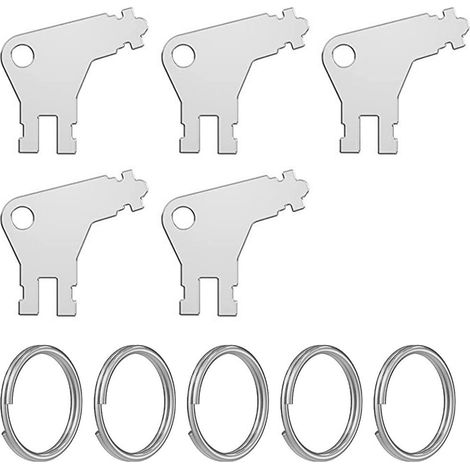 Lot de 5 Clés Métalliques Georgia-Pacific 50504 avec 5 Anneaux - Clés Universelles pour Distributeurs de Papier Toilette et de Savon, Clés de Nettoyage Commerciale, Adaptables à GP/Enmotion/Sofpul/San (1/4)