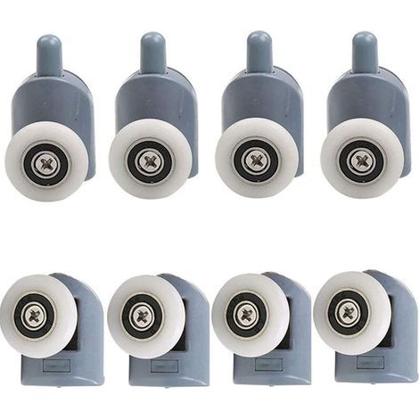 Lot de 8 Roulettes pour Porte de Douche,Roulettes Cabine de Douche pour Salle de Bain 23mm (4 Supérieures et 4 Inférieures) (1/5)