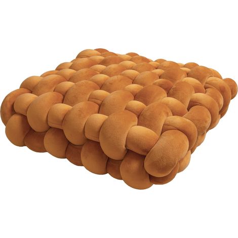 Coussin Nœud Carré - Décor Intérieur Main - 30 x 30 x 6 cm - Tissu Peluche - Pour Canapé Chaise Lit - 1 Pièce (1/5)