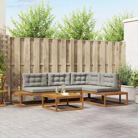 Conjunto de sofás de exterior Gris Natural y Claro (1/5)