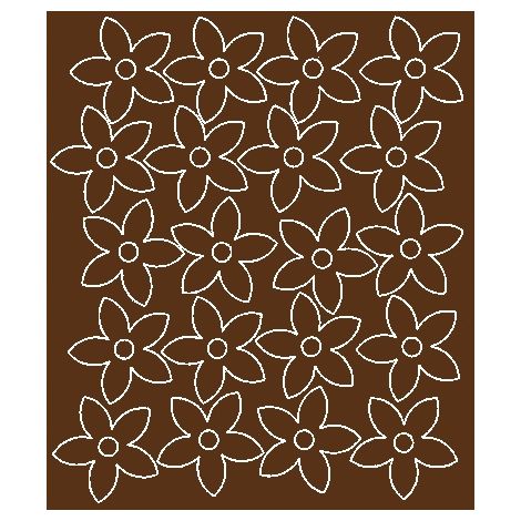 Stickers muraux fleurs, 20 pièces, marron brillant