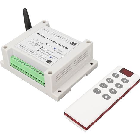 Module relais 8 canaux 10 A CC 12 V-36 V avec commande de lampe et télécommande (1/5)