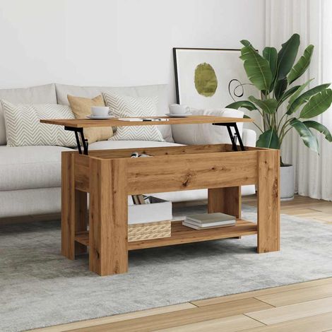 Table basse Table de salon Table de café chêne artisanal 101x49x52 cm bois d'ingénierie (1/5)