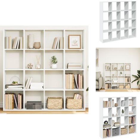 Bücherregal Weiß 137,5x29x137,5 cm Holzwerkstoff - Bücherregal - Bücherregale - Bücherschrank - Lagerregal (1/5)