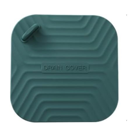 Sink Stopper Silicone Bathtub Stopper,Kitchen Sink Drain Stopper,Bathroom Drain Plug Stopper,Shower Drain Sink Stopper, Laundry Sink Drain Stopper (Square Green) (1/3)