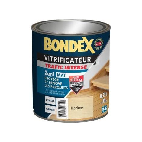 Bondex – Vitrificateur pour parquet intérieur – Mat – 0,75L – Haute résistance aux chocs et rayures – Application facile sur bois brut et stratifié (1/4)
