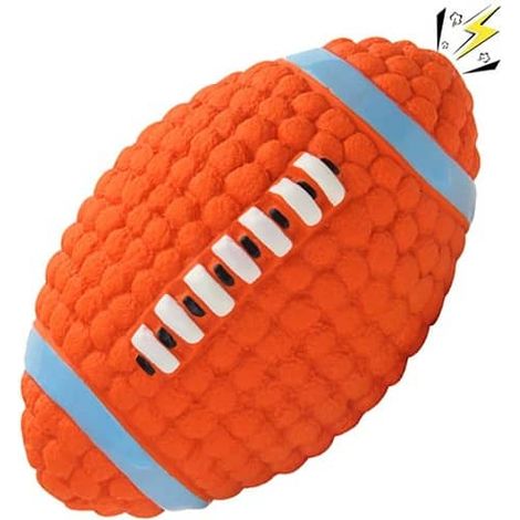 Pelota rugby para perro con sonido 9 cm Naranja (1/4)