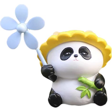 Figurine Panda Mignonne Résistante Durable Haute Solidité Décor Moulin à Vent pour Voiture Moto Électrique Autocollant (1/5)