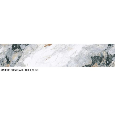 Crédence cuisine adhésive autocollante Adhésif imitation marbre gris - 100 x 20 cm (1/4)