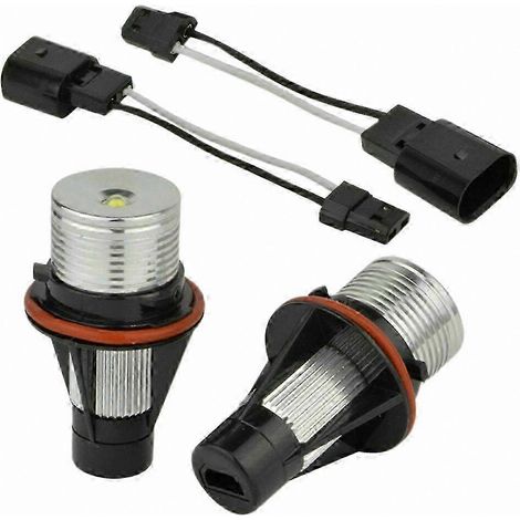 Ampoules LED blanches Angel Eye pour feux de position, 8000K, 1 paire, compatibles avec les modèles E39, E53, E60, E63, E64, E66, E87, 5, 6, 7, X3 et X (1/5)