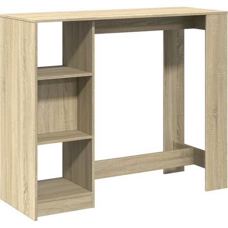 Maison Exclusive - Mesa bar con estante madera roble Sonoma 124x4