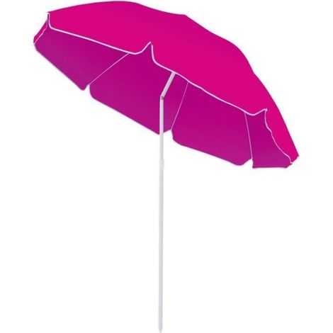 Parasol de plage - Inclinable - 1.80m - Couleur aléatoire bleu ou rose - Hauteur extensible 1.20m à 1.85m (1/2)