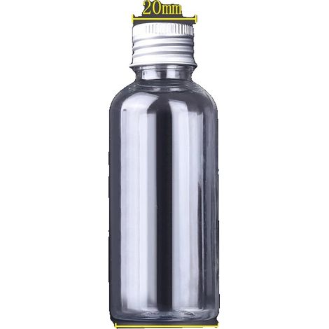 Juego de mini botellas de plástico, material ecológico, diseño a prueba de fugas, 60 ml x 10 unidades, tapa de aluminio negra. (1/2)