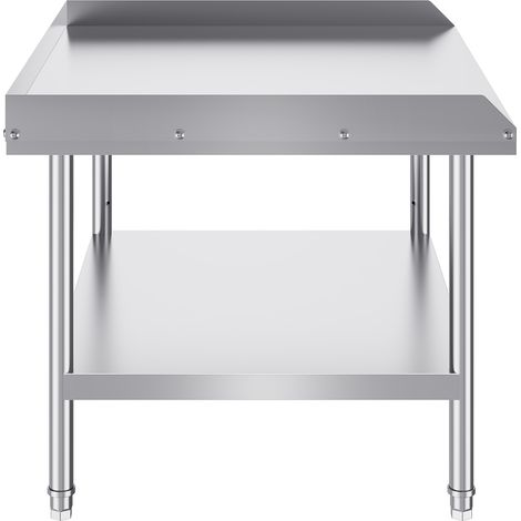 Mophorn 30 x 36 x 26 Zoll Arbeitstisch aus Edelstahl, robuster kommerzieller Tisch zur Lebensmittelzubereitung mit 3-seitiger Spritzwand. Höhenverstellbar für Restaurant, Zuhause und Hotel.