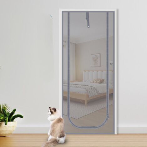 90X210cm Porte Moustiquaire pour Chat, Résistante aux Animaux de Compagnie, avec Fermeture Éclair pour Salon, Chambre à Coucher, Cuisine, Terrasse (1/5)