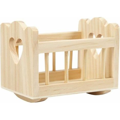 Berceau en bois - Miniatures - Fleuristerie - Couleurs de passe-temps - 5,5x8x6,3cm