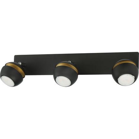 Foco MIC R3 GU10 negro mate + dorado (1/2)