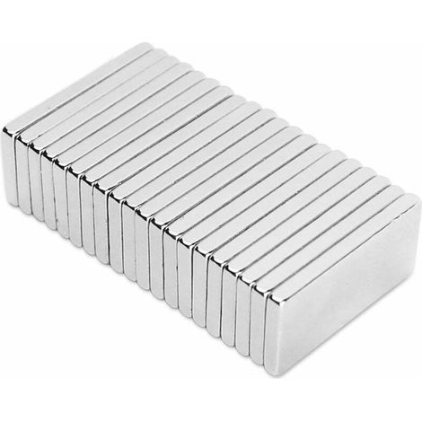 Aimant puissant en terres rares, 20 aimants néodyme ultra-puissants pour le bricolage, l'artisanat, la science et l'industrie - 20 x 10 x 2 mm (20 pièces) (1/5)