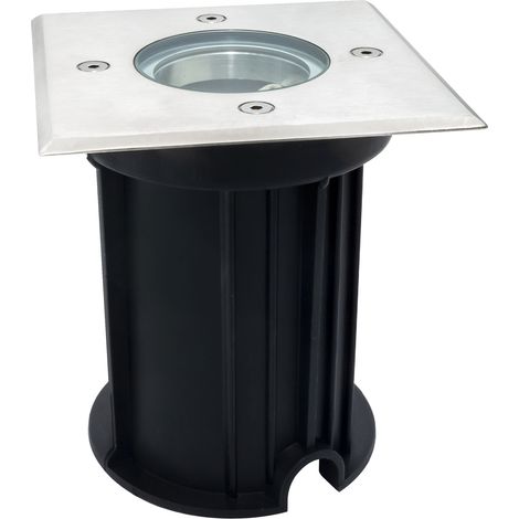 SEGNAPASSO PORTALAMPADA DA INTERRAMENTO CALPESTABILE QUADRATO PER LAMPADINE GU10 IP65 (1/5)