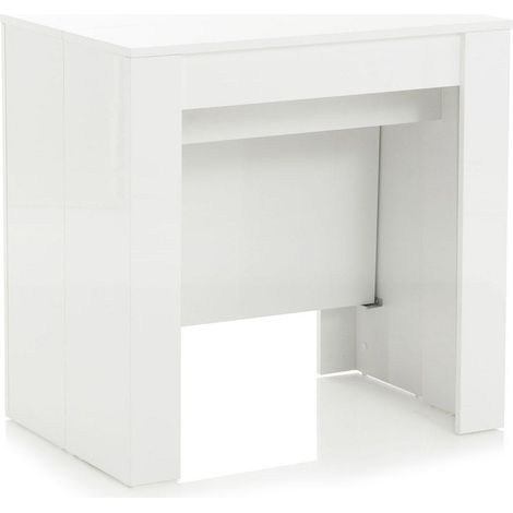 Consolle Allungabile 54/252x78,5x78 cm in Melamina Bianco Lucido (1/5)