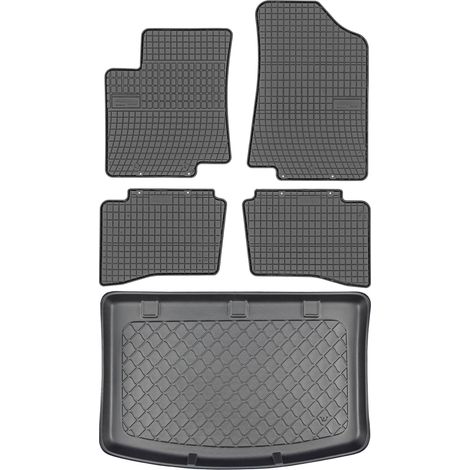 Kia Rio III Hatchback da agosto 2011 a gennaio 2017 SET - tappetini in gomma per auto + tappetino per il bagagliaio