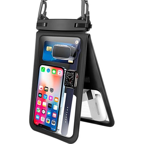 Étui étanche pour téléphone 9,5" – IPX8, double capacité, bandoulière ajustable, compatible avec les grands smartphones (1/2)