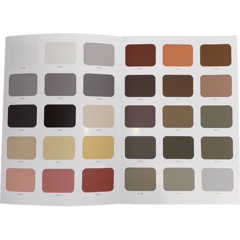 Harmony Beton – Nuancier béton ciré tradit spatulable – 30 couleurs – Pour choix de teintes fidèles – Dimensions 20.8 x 29.8 cm