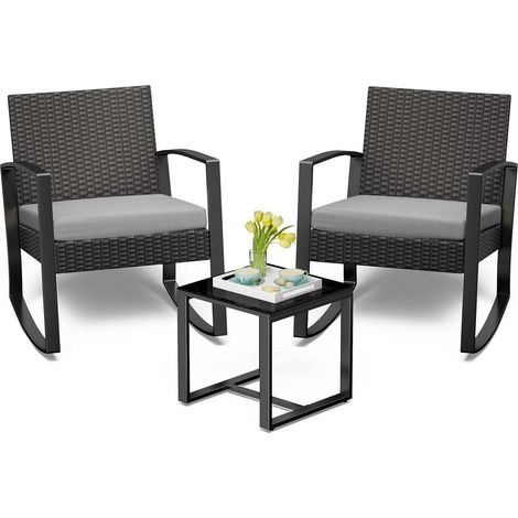 Bealife Gartenmöbel Set Balkon 2 Personen Outdoor Rattan Terrasse Pool (1/5)