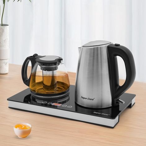 Wasserkocher aus Edelstahl, 1.8L 1800W, intelligente Isolierung, Trockenbrandschutz, mit zwei Wasserkochern, einem Sockel