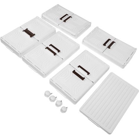 Poubelle de rangement pliante avec 4 roues PP PET, conteneur empilable à plusieurs niveaux, boîte de rangement de placard pour chambre à coucher, salon, moyen 5 couches (1/5)
