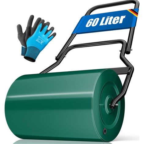 KESSER® Rasenwalze Metall, befüllbar, inkl. Handschuhe - 60 L, Grün (1/5)