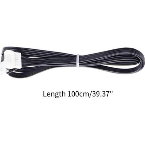 Câble d'extension arc-en-ciel pour moteur pas à pas d'imprimante 3D,câble d'extrudeuse,Ender3 V2,CR10,100cm-noir (1/4)