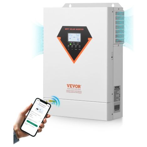 Onduleur Solaire Hybride 6000 W Chargeur à Onde Sinusoïdale Pure Tout-en-un, 48 V CC vers 220/230 V CA Monophasé, Contrôleur Solaire MPPT 120 A Intégré, pour Systèmes Photovoltaïques Hors Réseau (1/3)