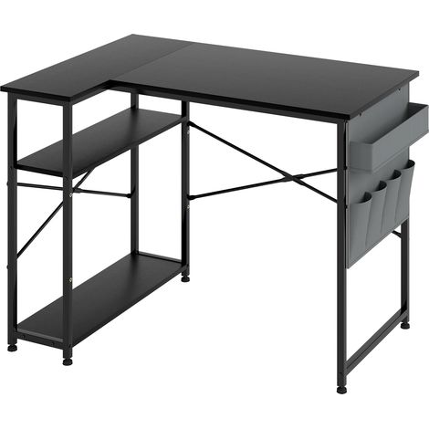 Levede Office Computer Desk Corner Table L-shaped with Storage Shelves 100cm