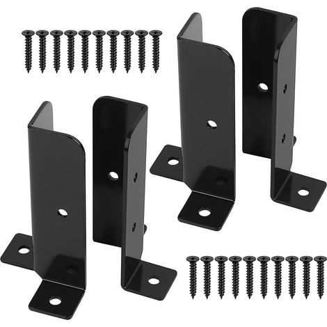 4 Pcs Support Poteau Réglable 38-101mm Manchon de Sol à Visser, Base Terrasse, pour Pergola Clôture, Fixation Solide, Montage Facile (1/5)