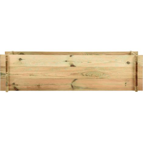 Jardinière, Pot de Fleurs d'extérieur, Lit surélevé de légumes Bois de pin imprégné 120 cm OIB5127E (1/5)