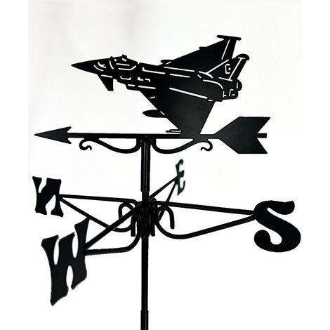 Typhoon Eurofighter Jet Mini Weathervane Garden Ornament - Steel - W38 x H52 cm