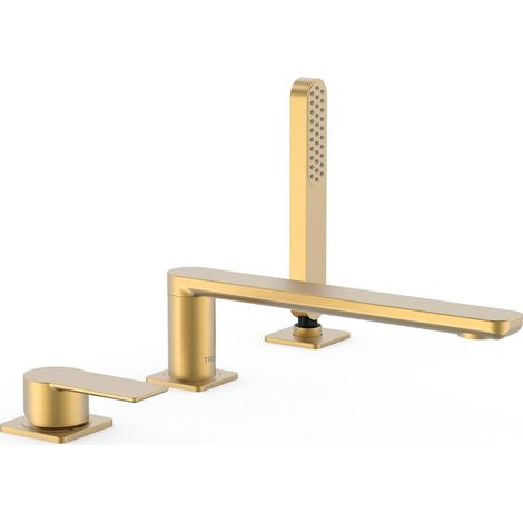TRES 20016201OM LOFT Grifo Monomando para Borde De Bañera Color Oro Mate 24K - ref: 20016201OM
